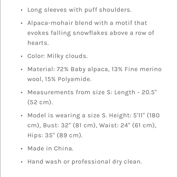 Rosie Pullover in Milky Cloud by Loveshack Fancy - Picture 7 of 8